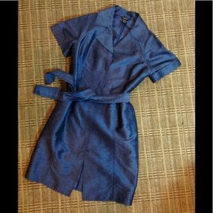 😊Doncaster Blue Linen Jacket Dress 16